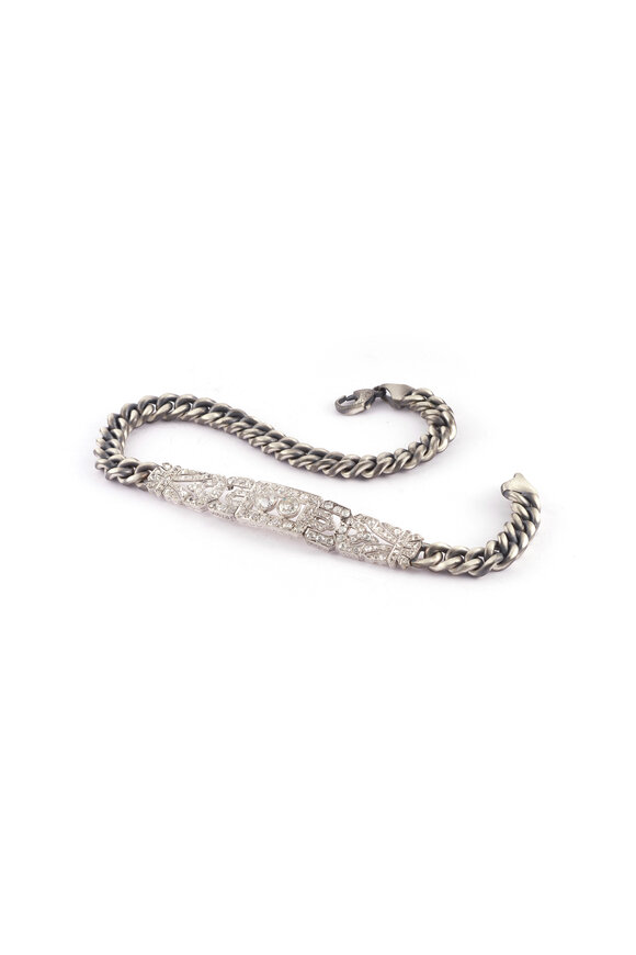 Sylva & Cie Platinum 7CT Diamond Curb Link Bracelet