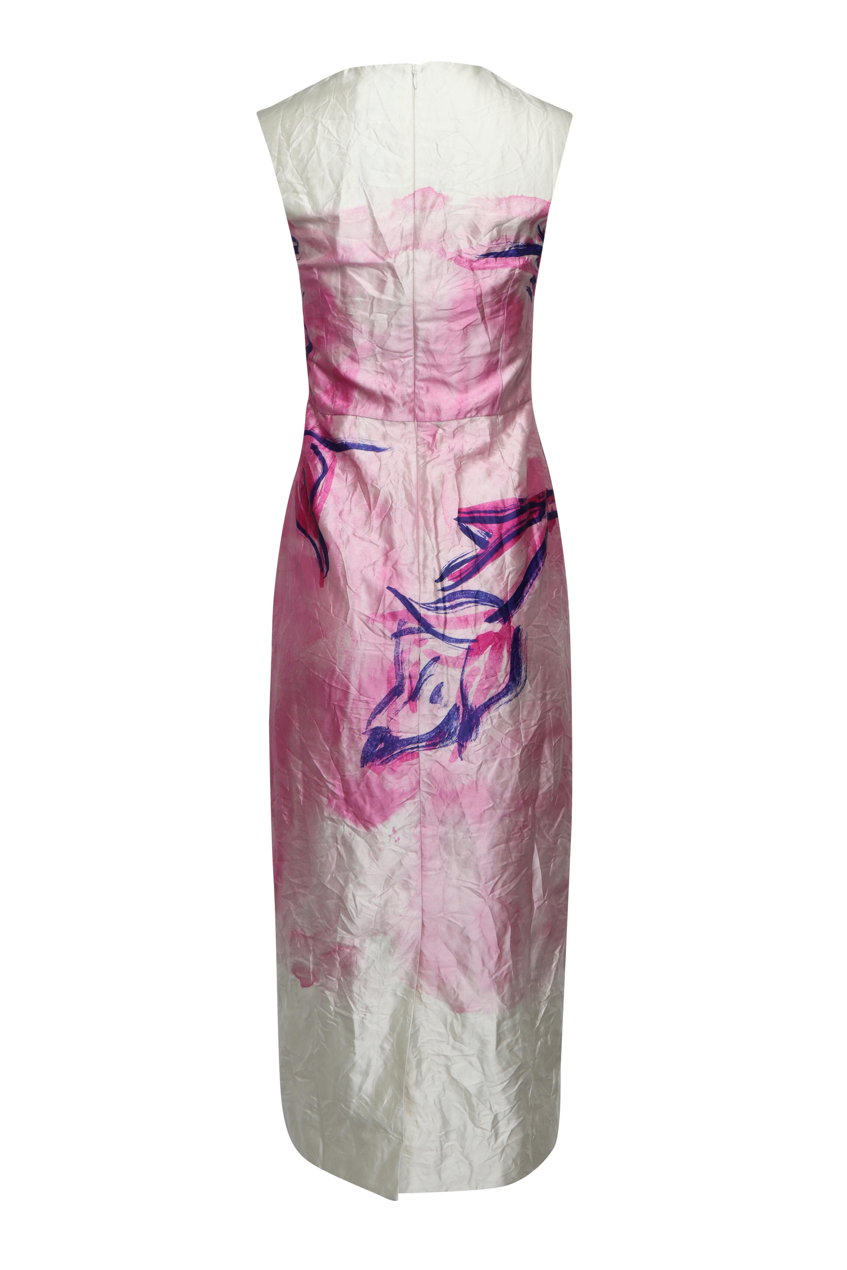 Erdem - Illustration Peony Sleeveless Pencil Midi Dress