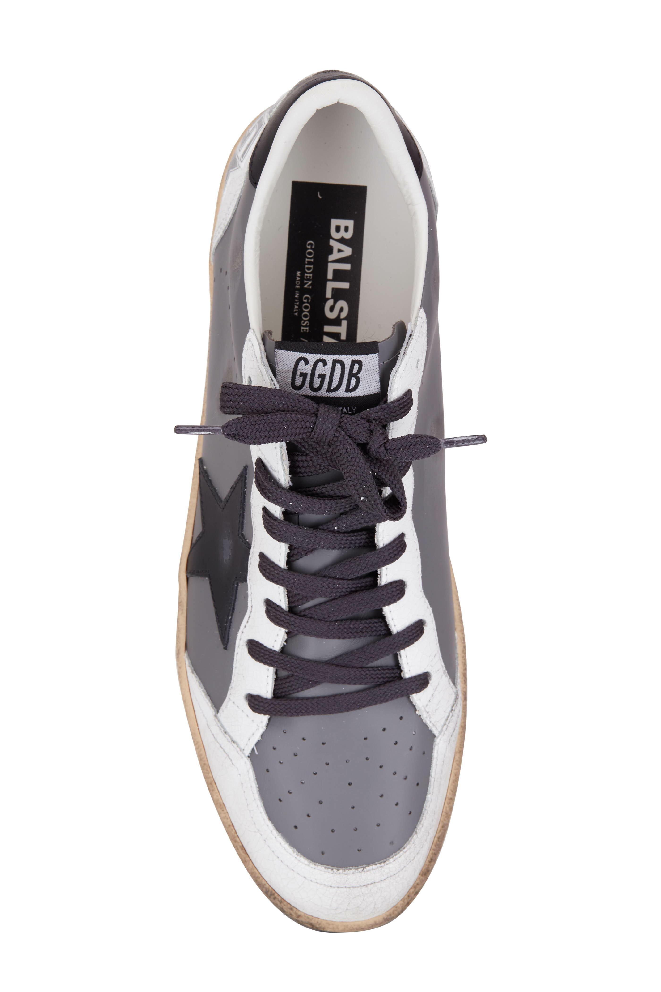Golden Goose - Ballstar Gray Leather & Black Star Sneaker