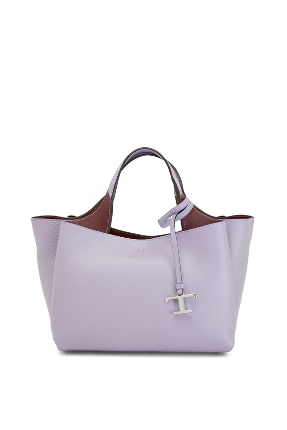 Tod's - Purple Leather Small T-Pendant Tote 