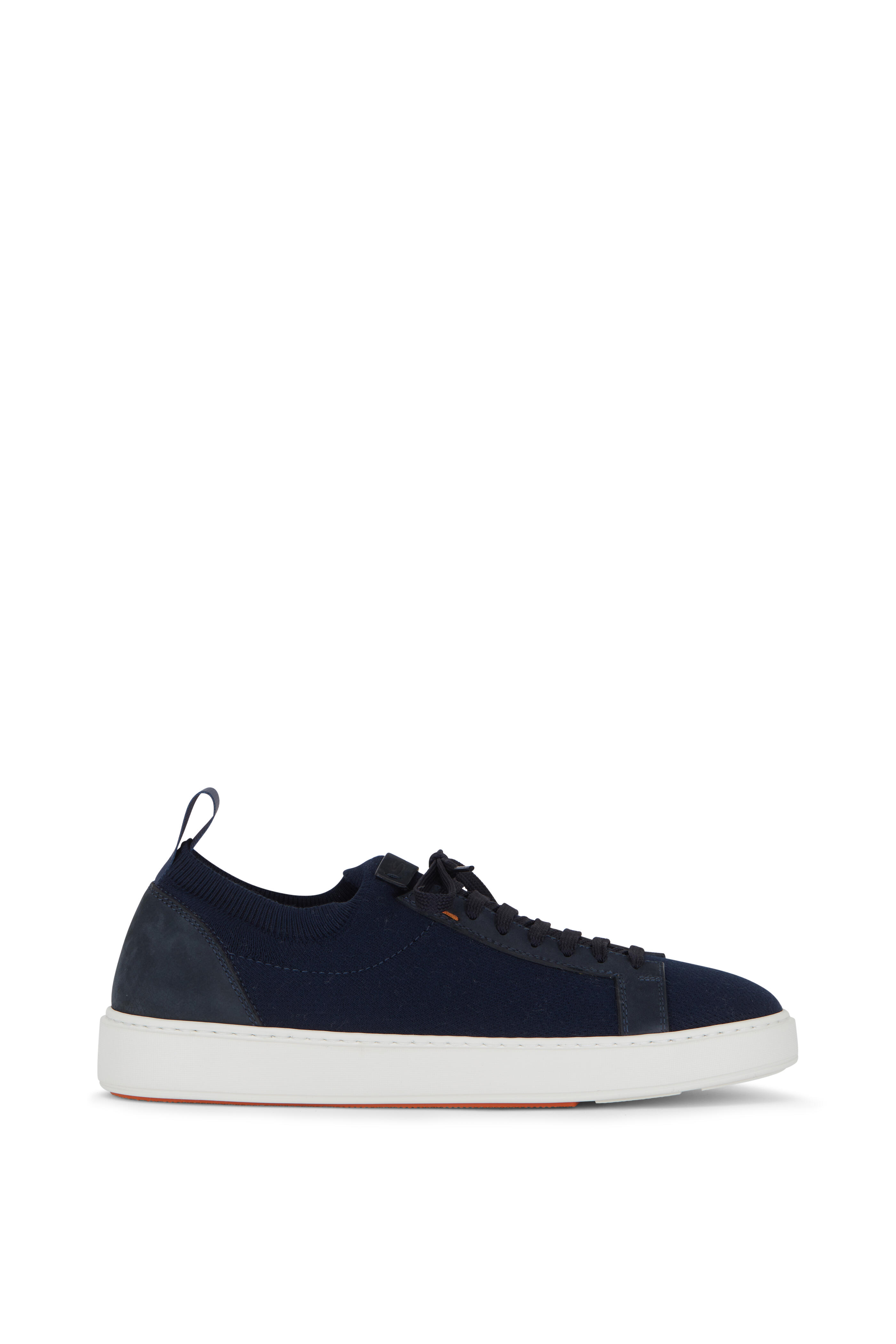 Santoni Daftest Knit Leather Sneaker Shoes Italy Navy Blue Size 10.5 D Men Santoni Blue Casual Shoes for Men for sale | eBay main image 2