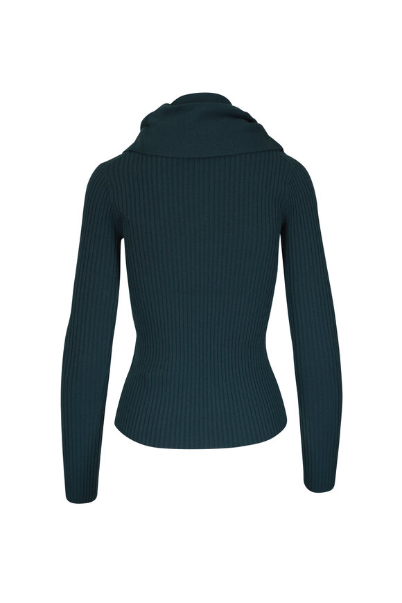 Zimmermann Valiant Bottle Green Wool Scarf Top - view 3