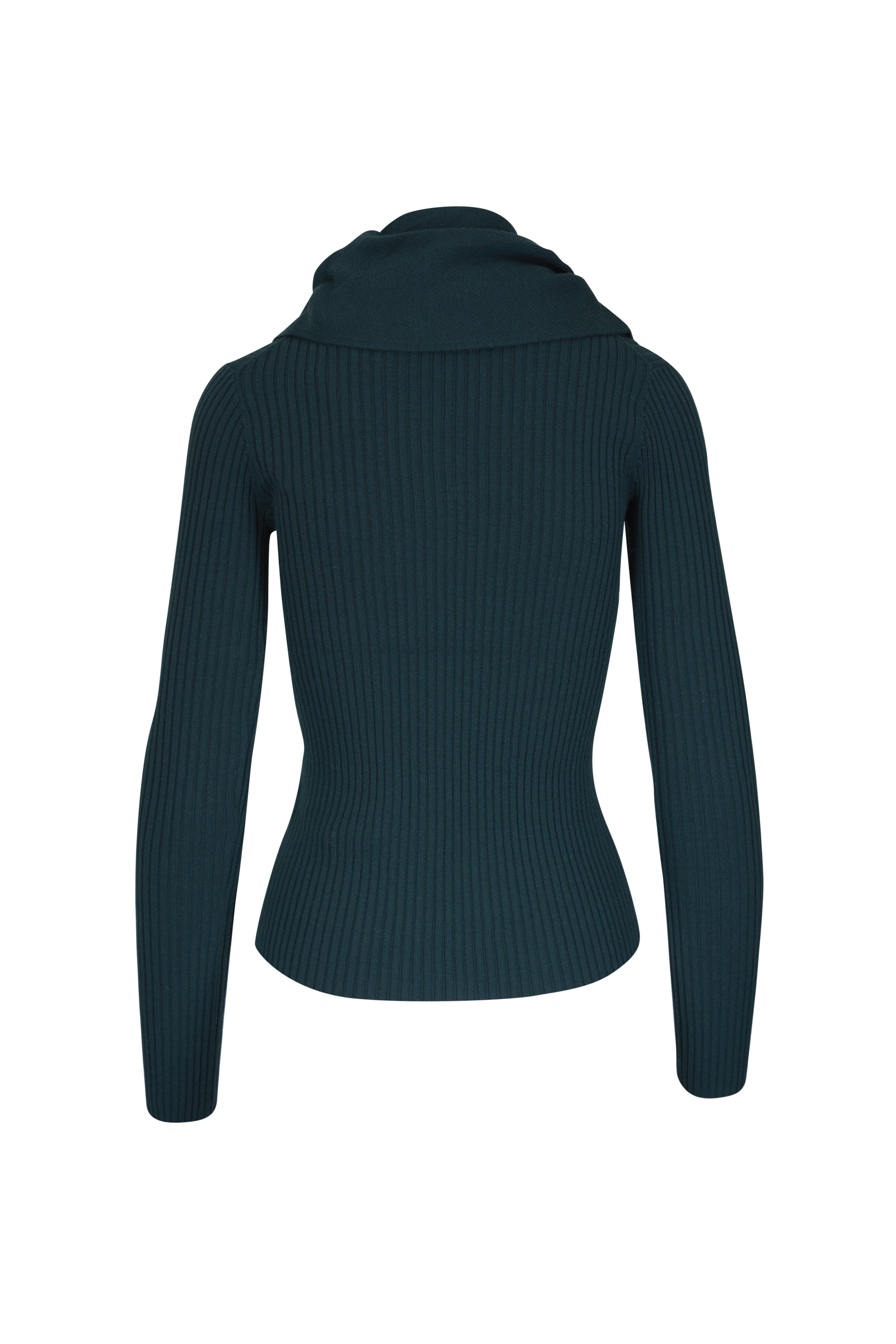 Zimmermann - Valiant Bottle Green Wool Scarf Top - view 2