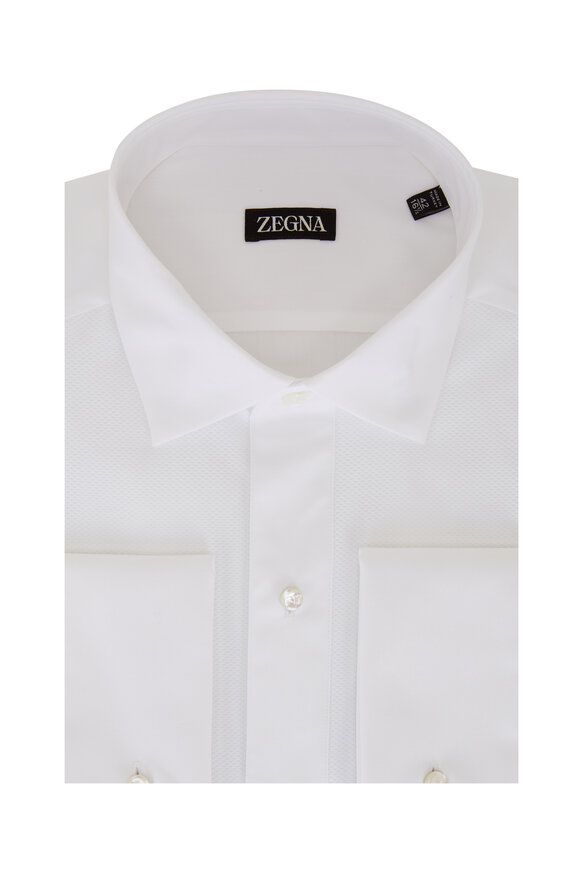 Zegna - White Cotton Tuxedo Shirt