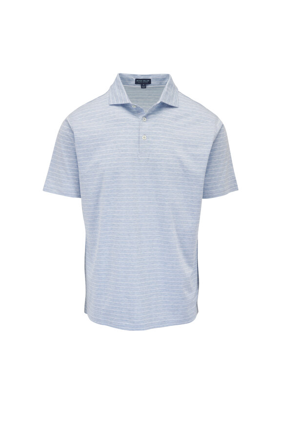 Peter Millar Excursionist Flex Blue Frost Stripe Polo - view 1