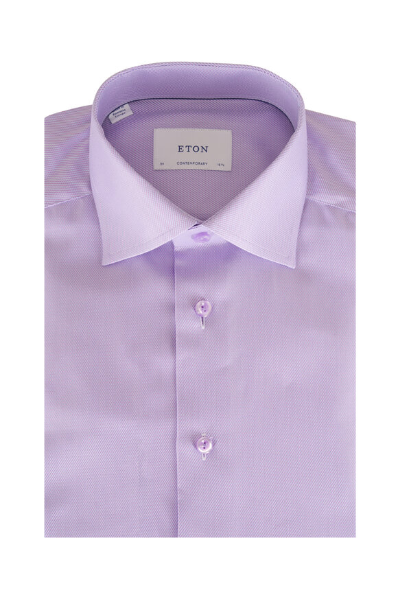 Eton Purple Textured Cotton Contemporary Dress Shirt - view 1