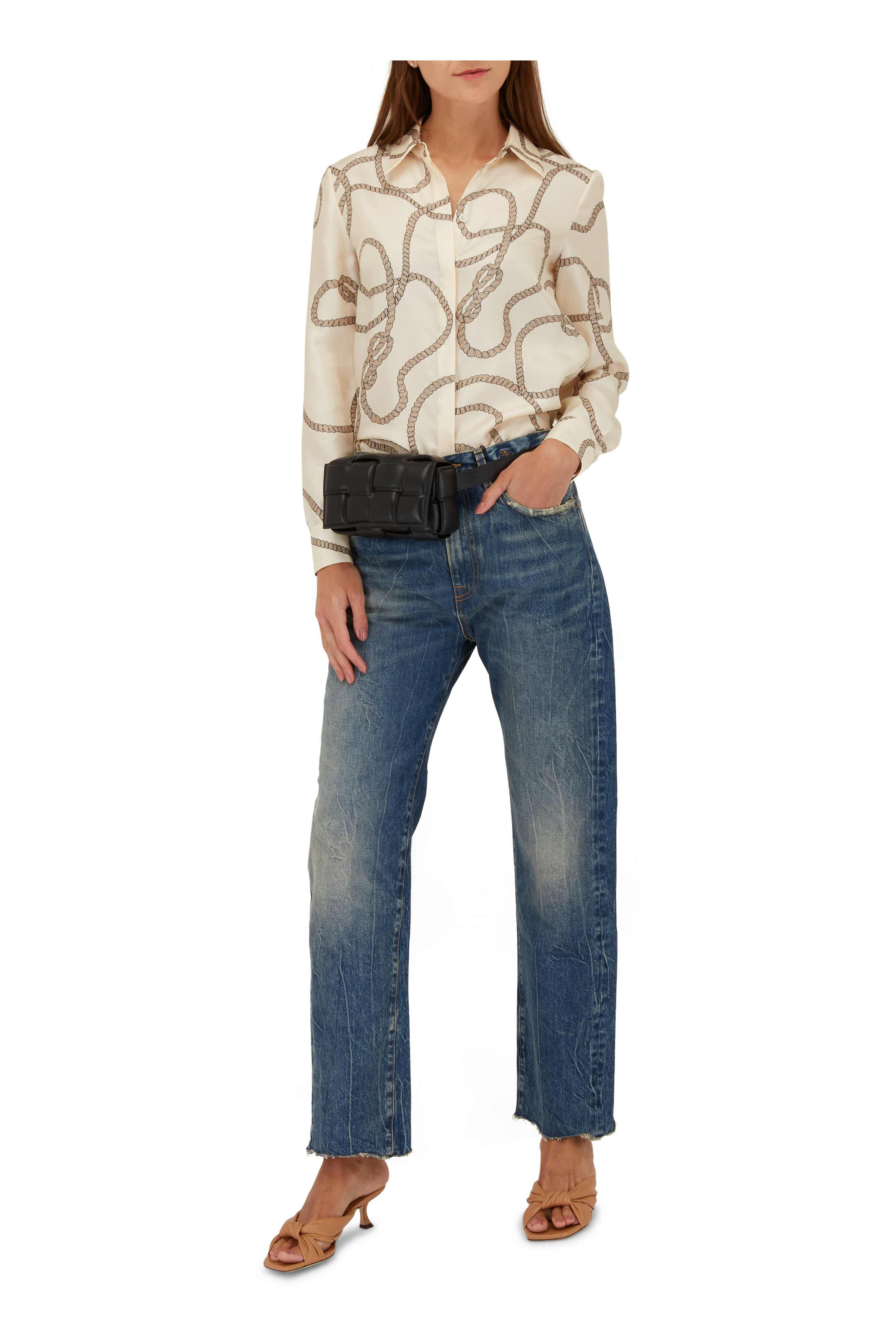 【送料&関税込】ChloAC Printed Muslin Blouse Muslin Blouse - Light sage green - Ladies | H&M US