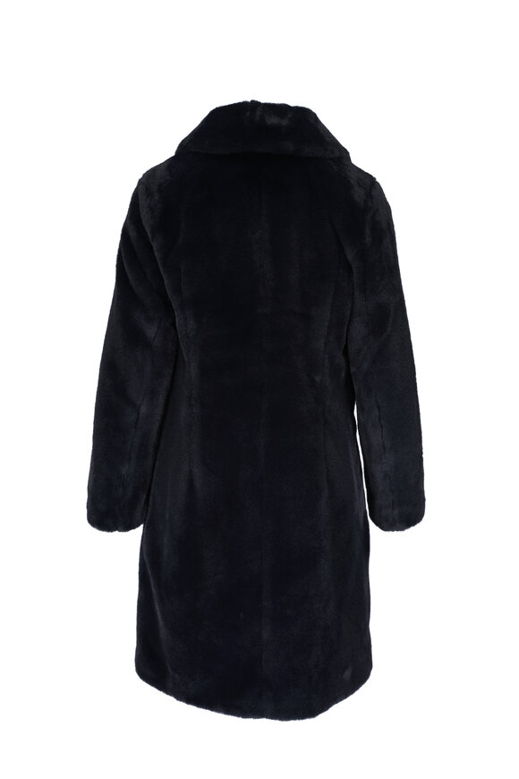 Herno - Black Faux Fur Single Breasted Coat