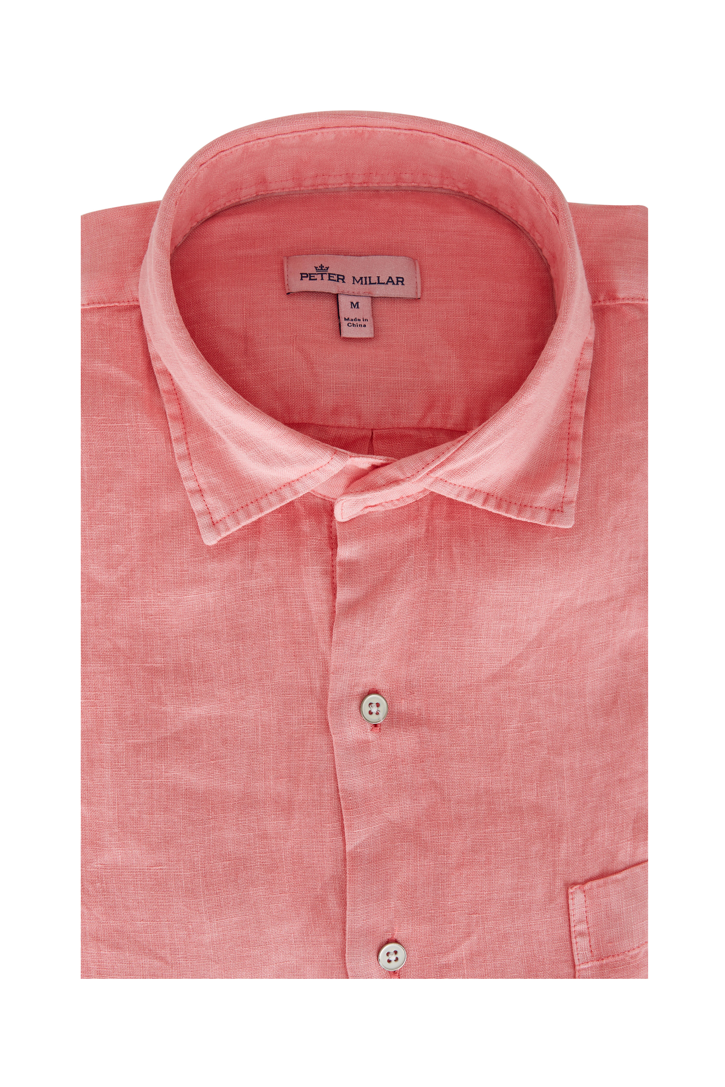 Peter Millar - Coral Reef Coastal Linen Garment Dyed Sport Shirt