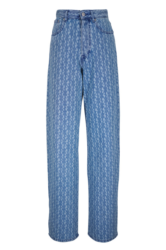 Dries Van Noten Peyton Denim Printed Wide-Leg Pant