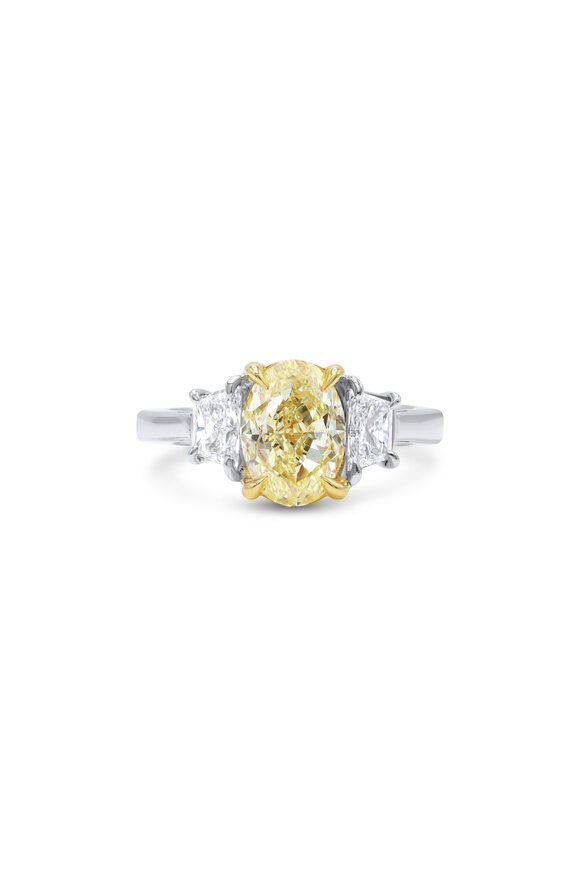 Diana M Jewels Fancy Yellow Oval & Trapezoid Diamond Ring - view 1