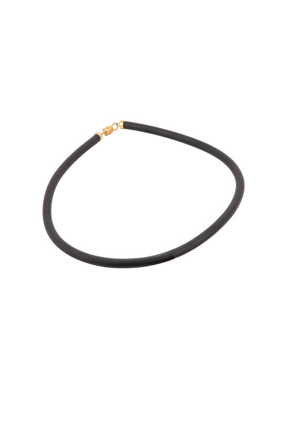 Sylva & Cie 18k Yellow Gold Rubber Cord Necklace - view 1