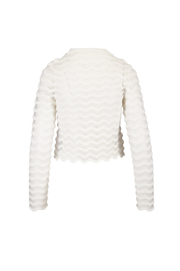 Simkhai Maxime Ivory Wavy Knit Cardigan - view 2