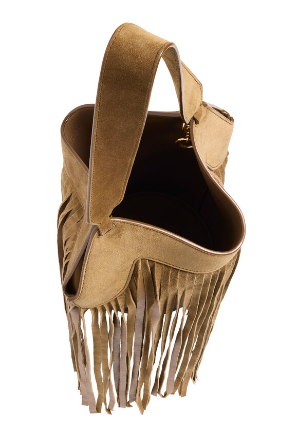 Khaite Nano Lotus Mud Suede Fringe Tote - view 4