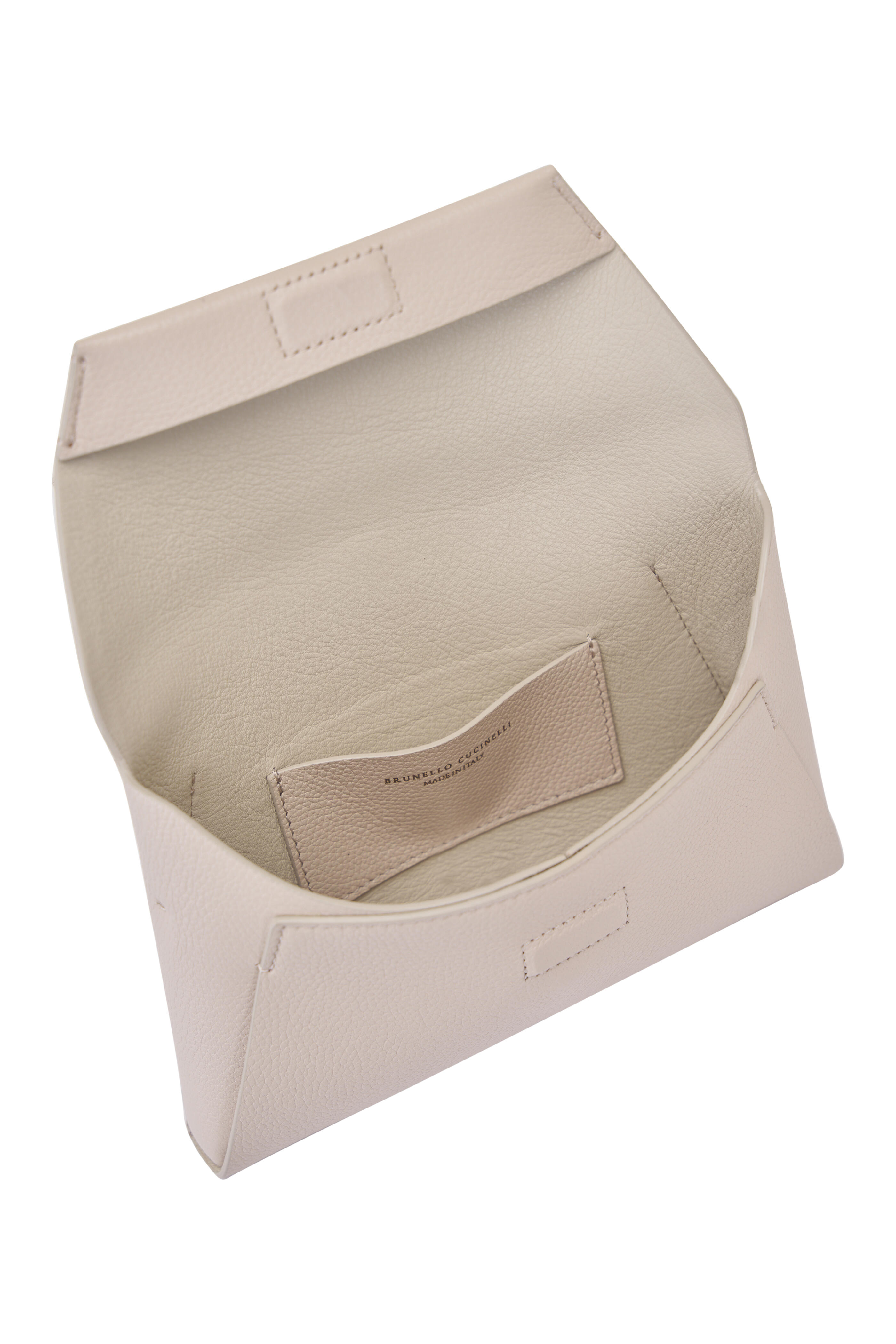 Brunello Cucinelli - Duo Avorio Envelope Leather Clutch