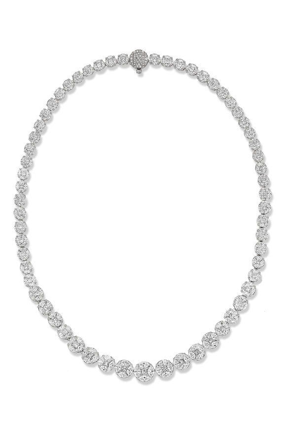 Nam Cho 18k White Gold Diamond Riviera Necklace - view 1