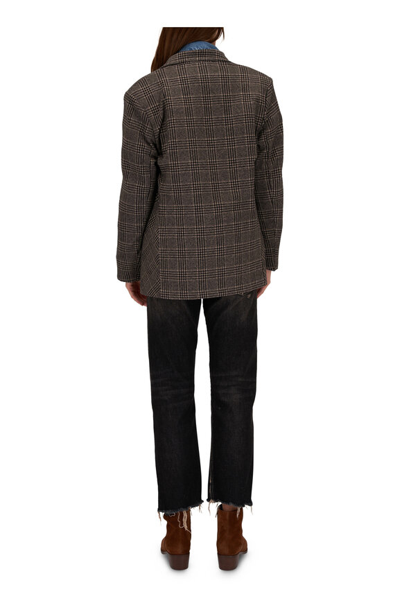 Harris Wharf - Travel Black & Beige Prince of Wales Plaid Blazer 