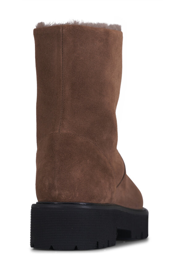 Aquatalia Eloise Taupe Suede Shearling Lined Boot - view 4