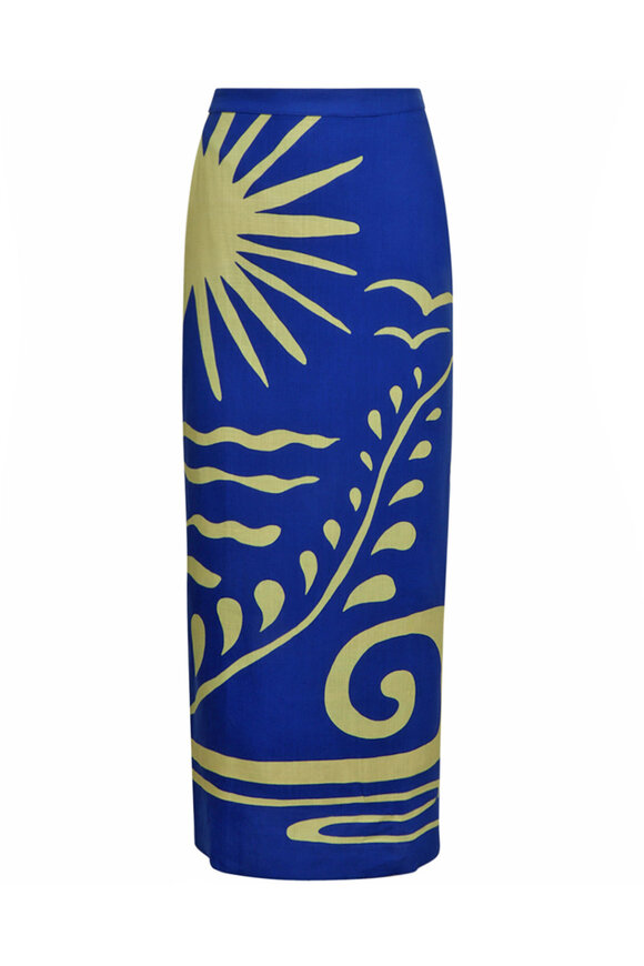 Cala De La Cruz Malibu Azul Magda Skirt