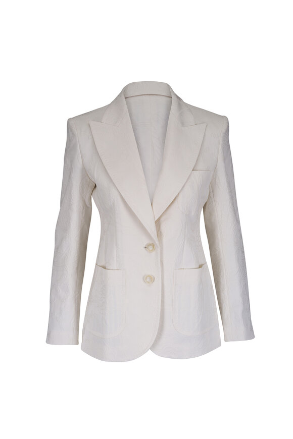 Etro White Floral Embroidered Jacket