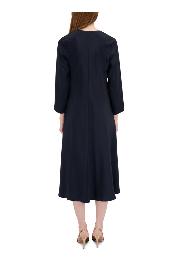 Peter Cohen - Byrd Navy Four Ply Silk Dress