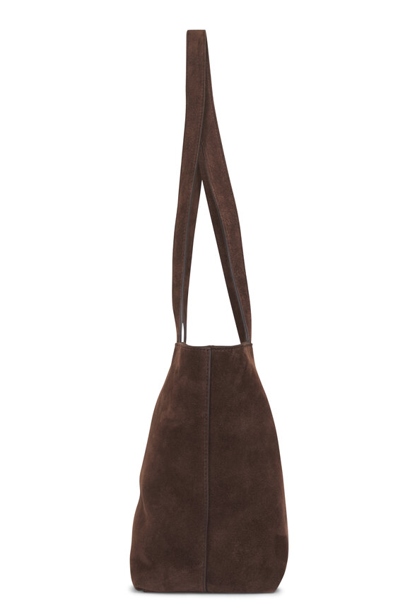 The Row Nano Parker Dark Brown Suede Zip Tote - view 3