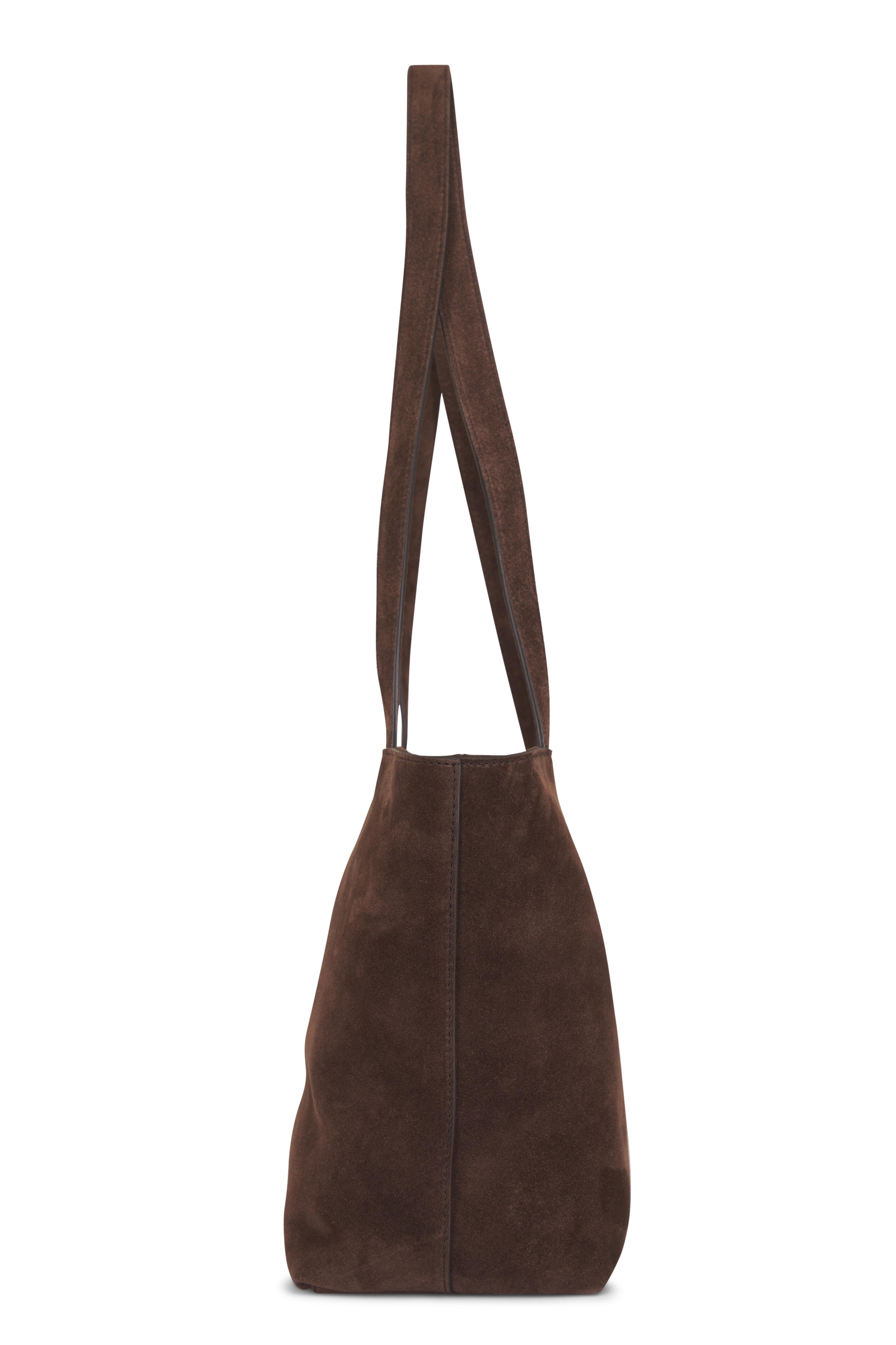 The Row - Nano Parker Dark Brown Suede Zip Tote - view 3