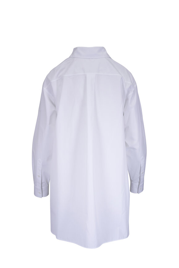 Lafayette 148 New York White Cotton Poplin Convertible Wrap Blouse - view 3
