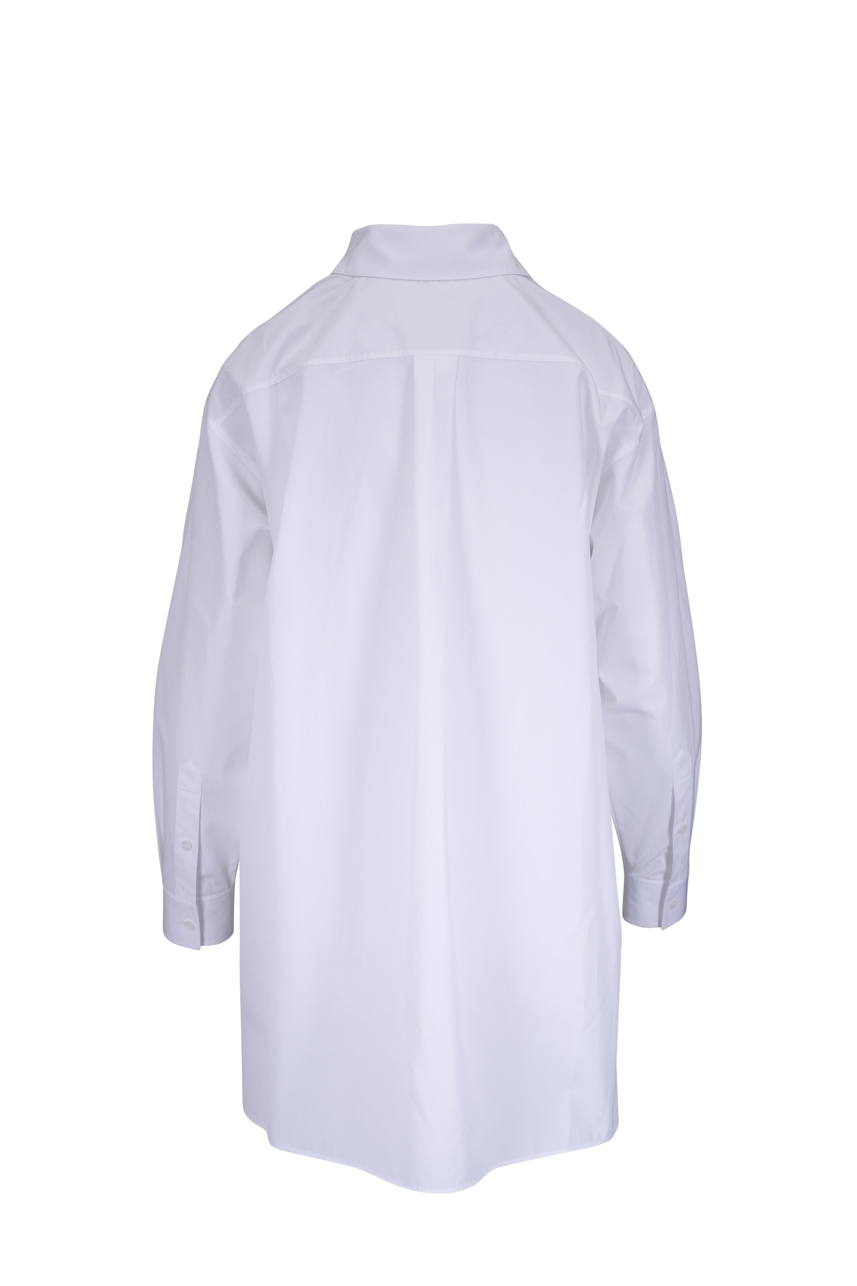 Lafayette 148 New York - White Cotton Poplin Convertible Wrap Blouse