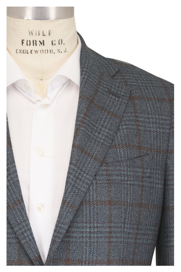 Atelier Munro Green Check Wool & Silk Sportcoat - view 1