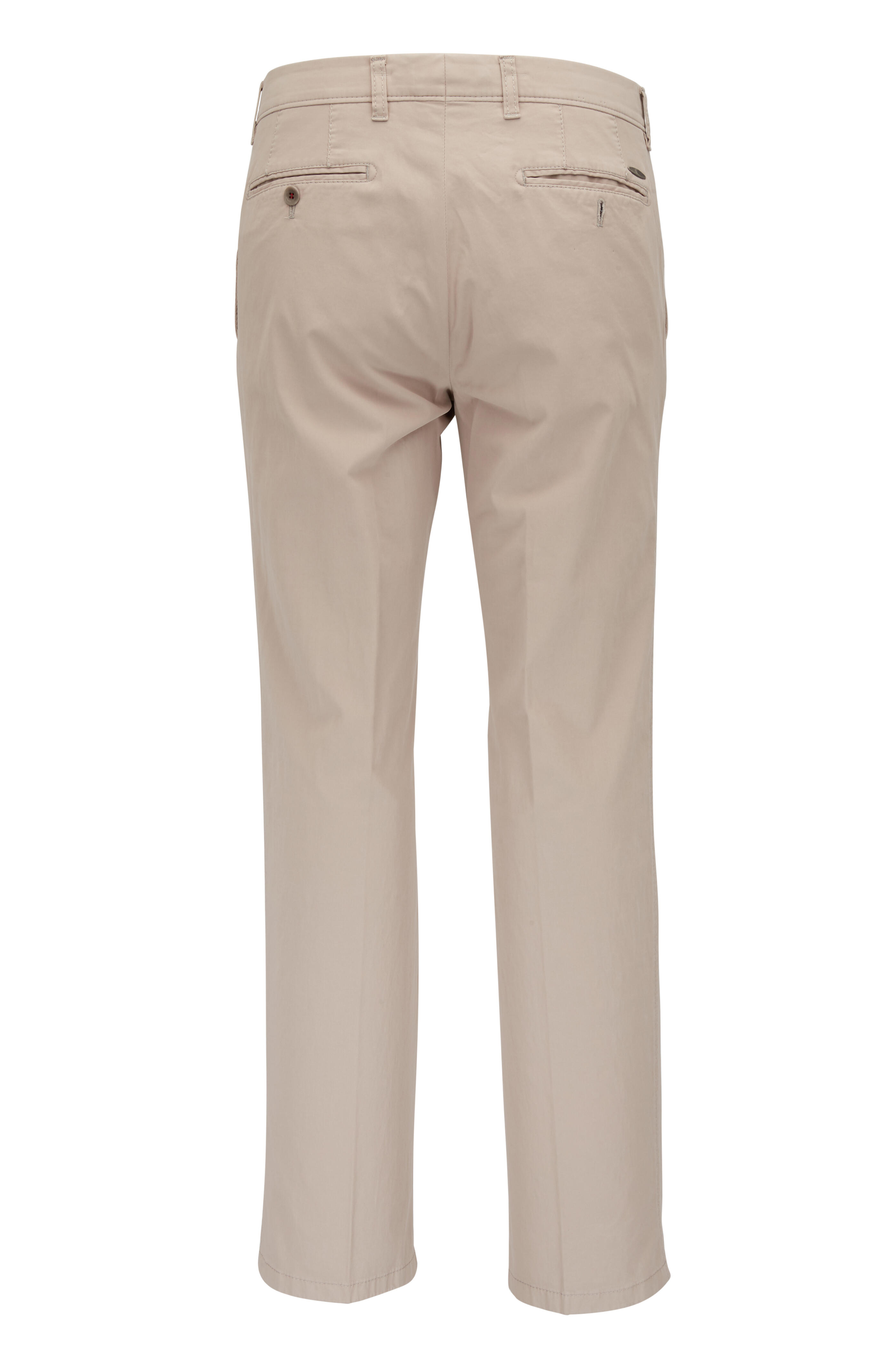 Brax - Evans Beige Brushed Cotton Flat Front Pant