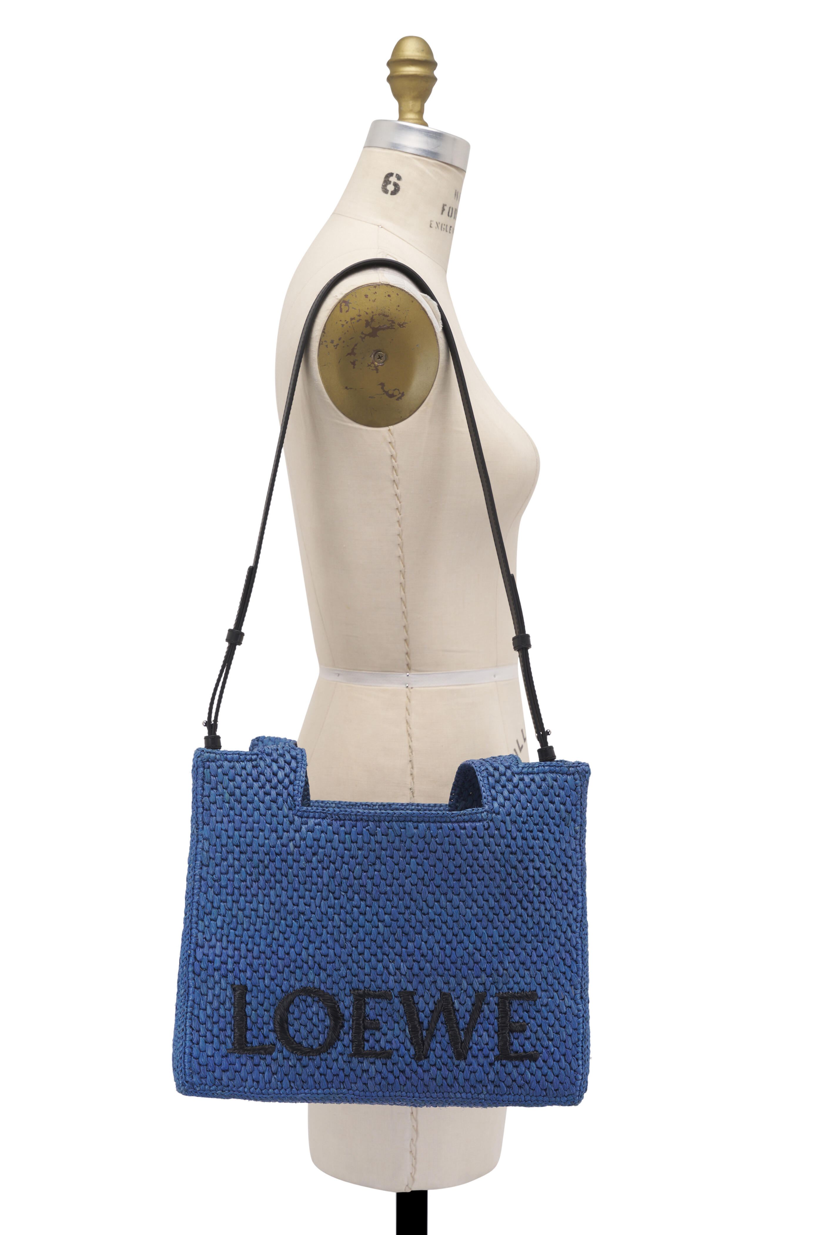 Loewe - Medium Light Blue Raffia Tote