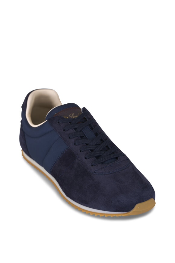 Loro Piana Fast Walk Wind Navy Blue Suede Sneaker - view 1