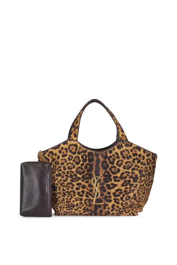 Saint Laurent Medium Icare Animal Print Shopping Tote - view 5
