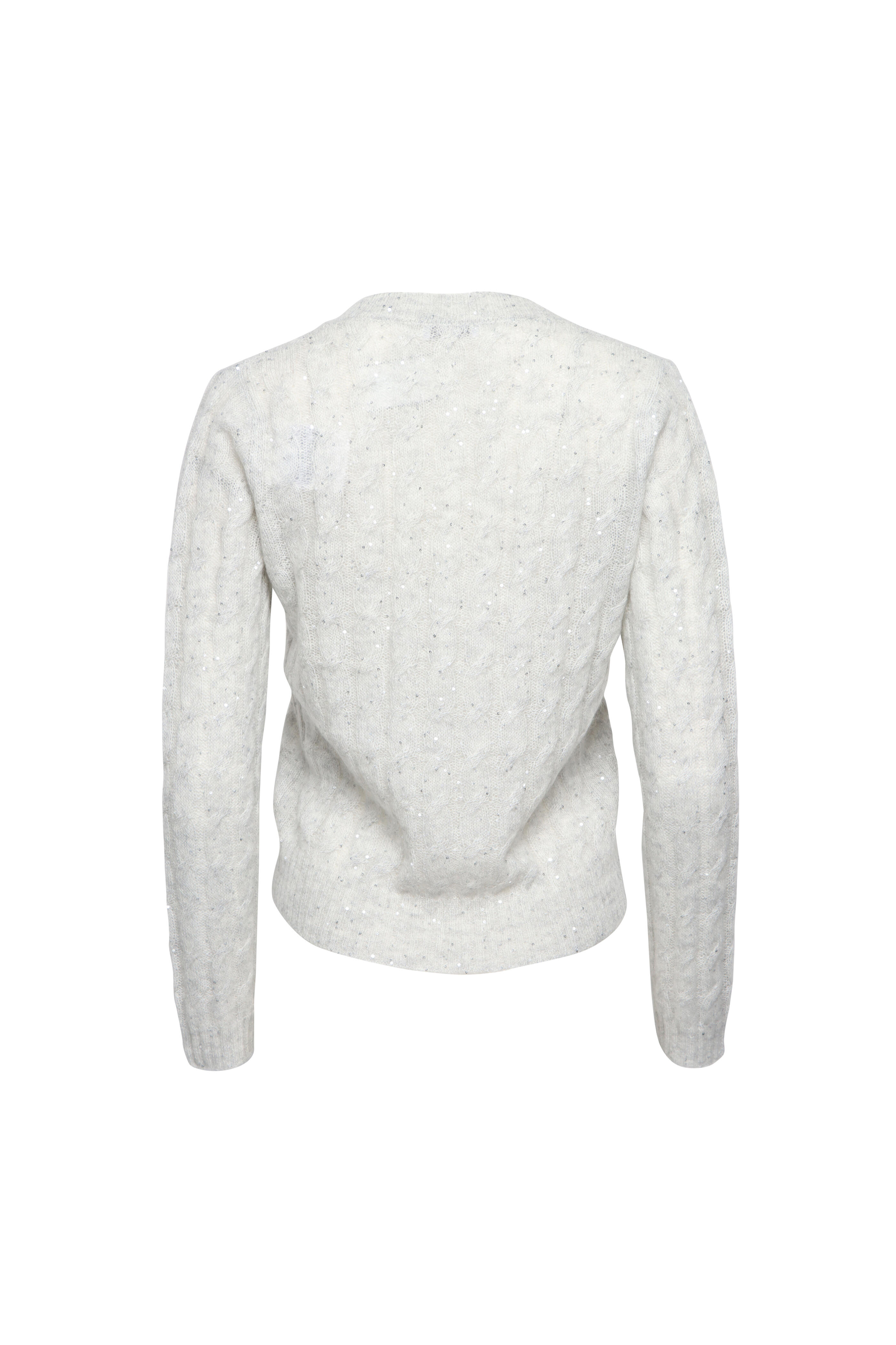 Brunello Cucinelli - Glam Grey Mohair Cableknit Sweater