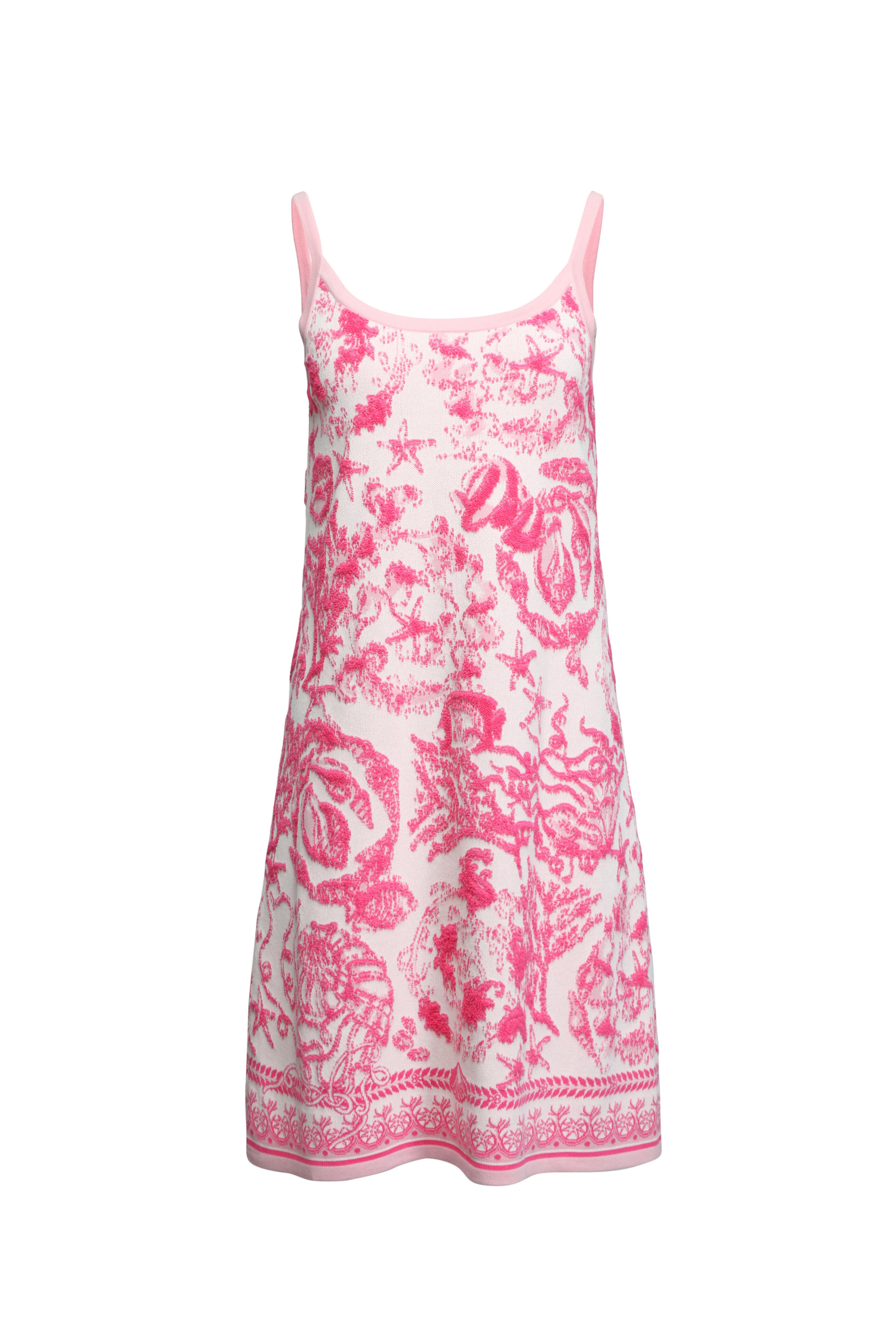 Versace - Barocco Eggshell & Pink Towel Midi Dress