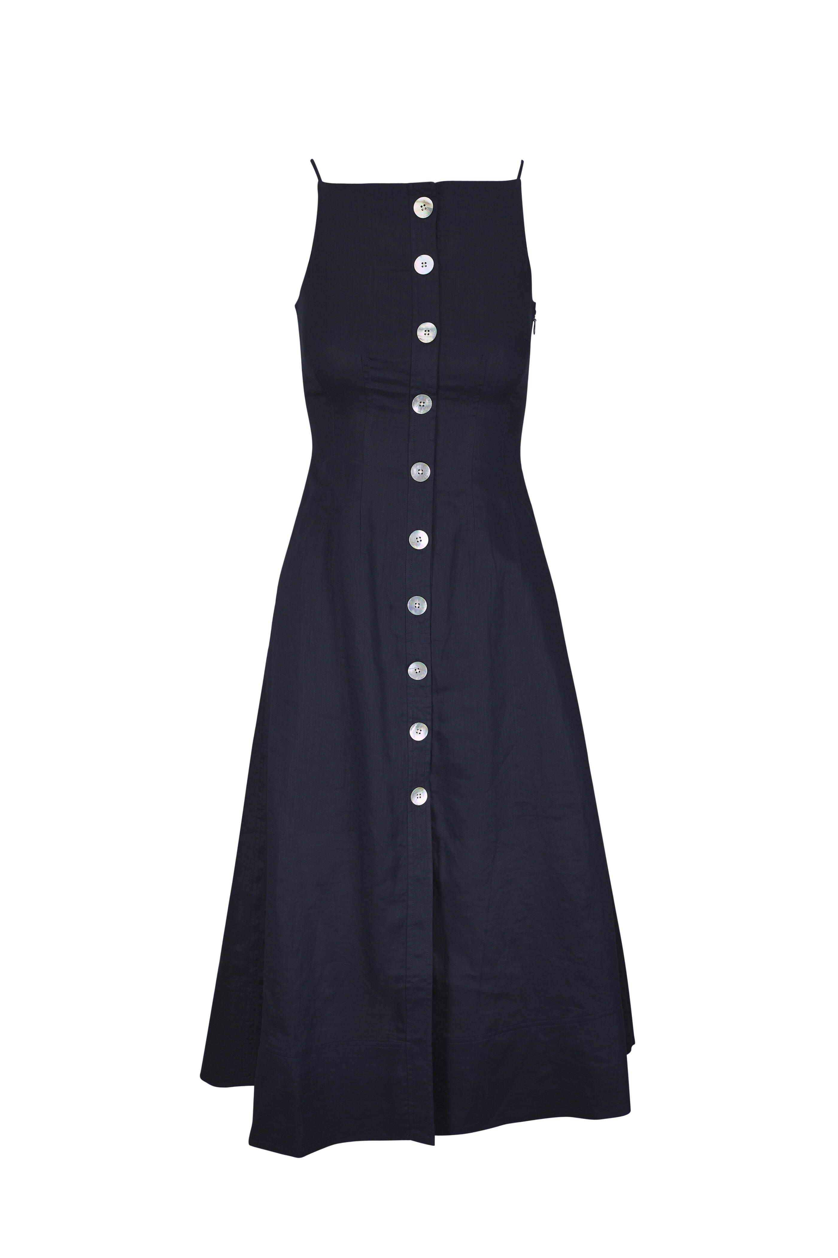 Veronica Beard - Georges Navy Linen Midi Dress