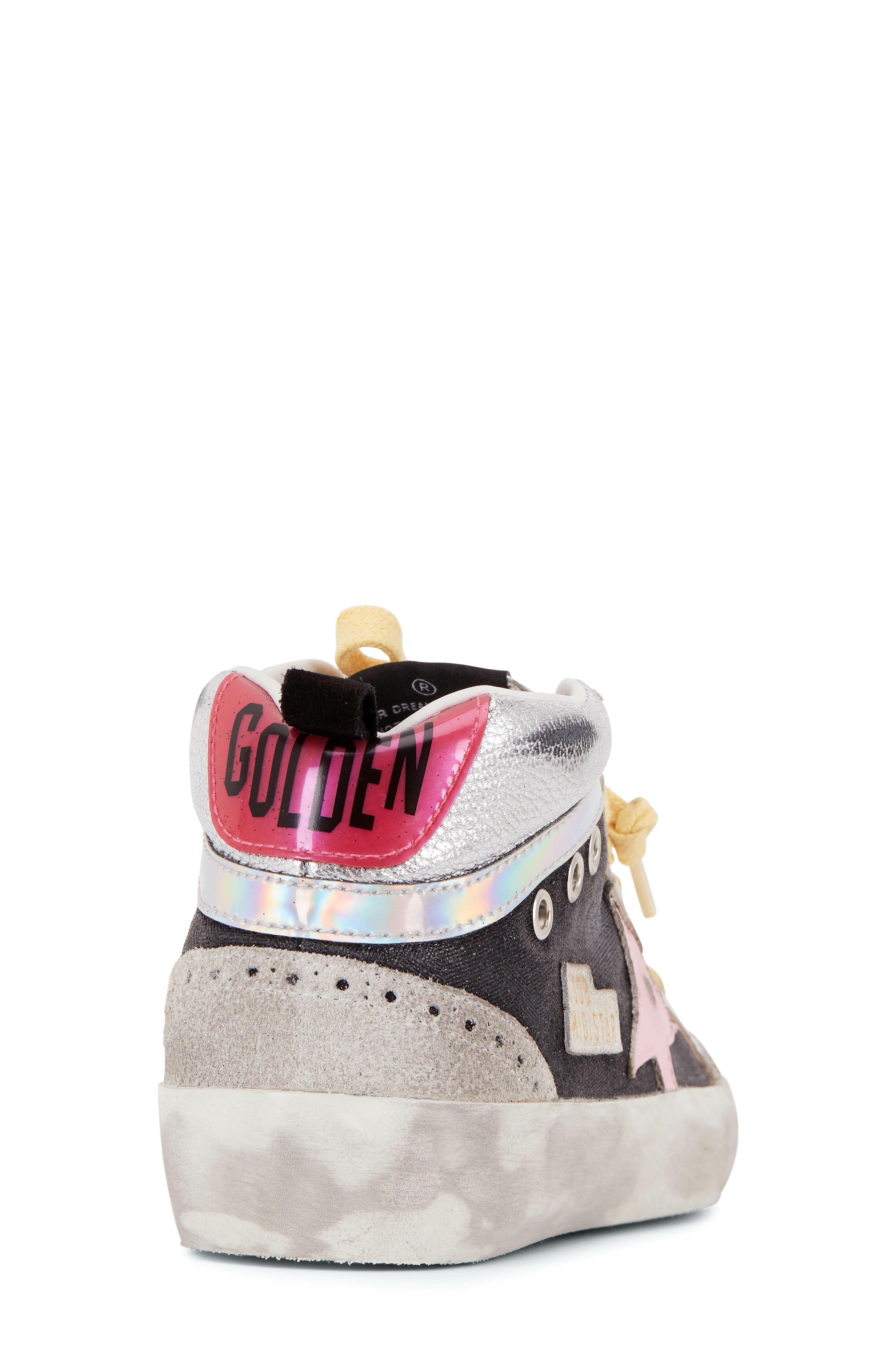 Golden Goose - Mid-Star Silver Glitter & Pink Star Sneaker