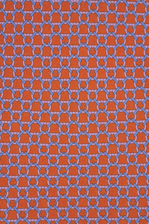 Ferragamo Orange Gancini Print Silk Necktie - view 2