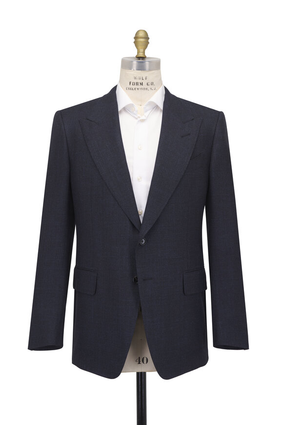 Tom Ford Shelton Dark Indigo Wool & Silk Sportcoat - view 4