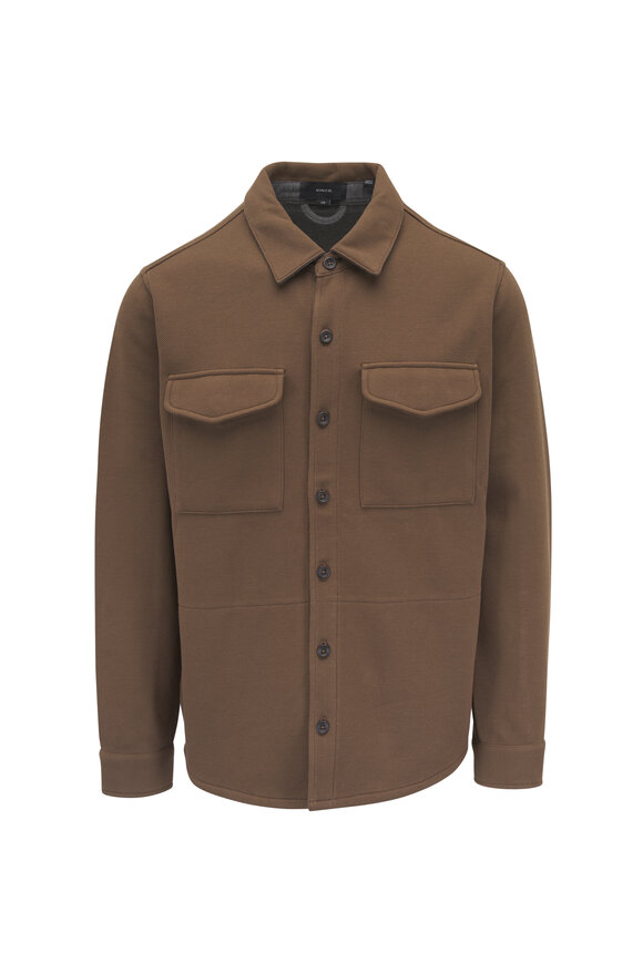 Eton - Tan Checked Cotton, Wool & Cashmere Overshirt