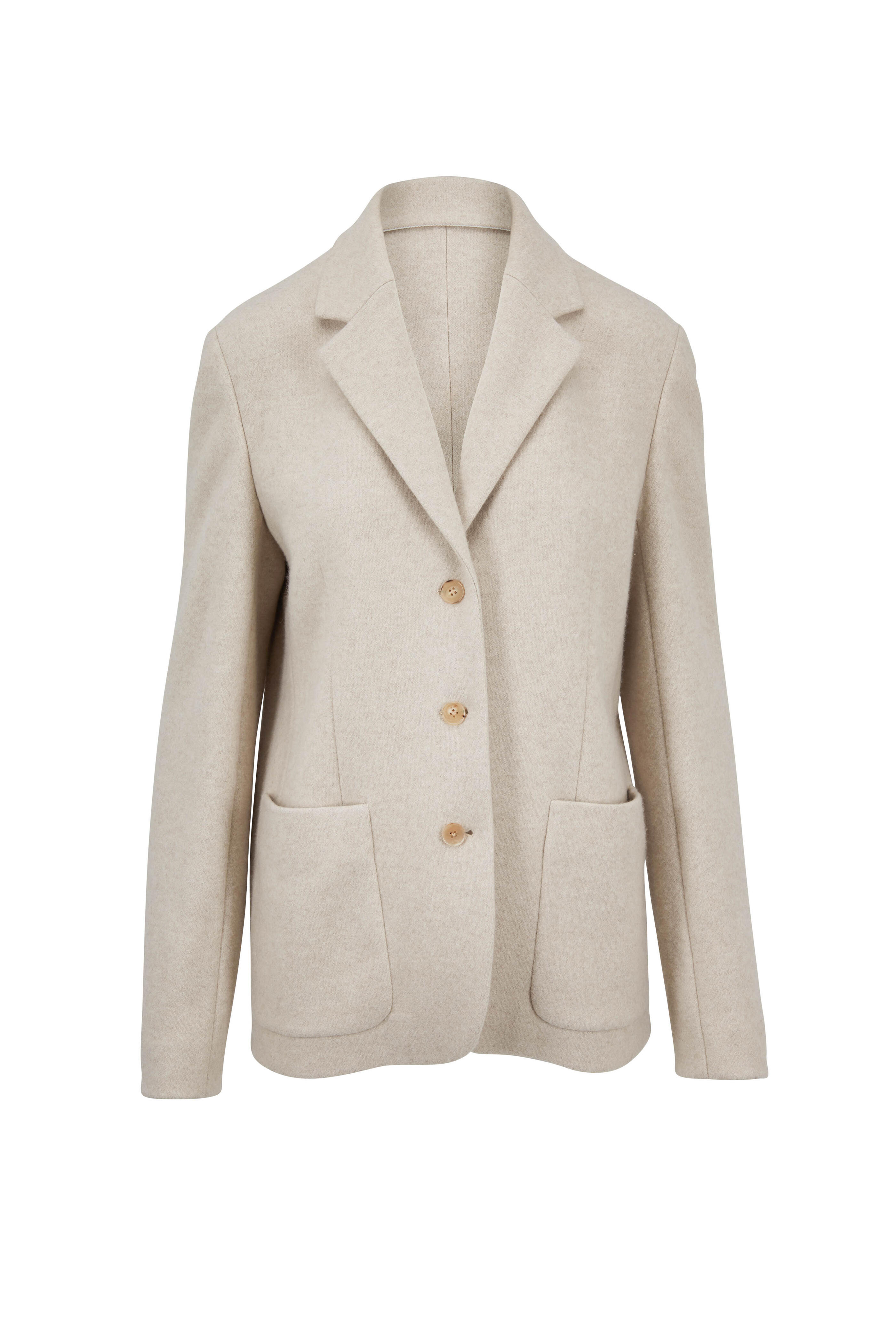 The Row - Defi Light Beige Brushed Wool Cashmere Jacket