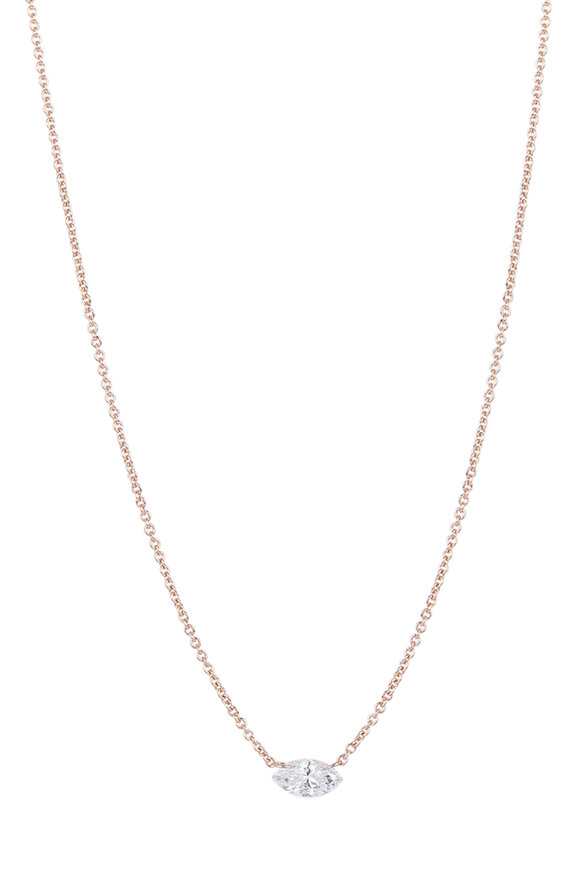 Kai Linz - Rose Gold Floating Diamond Necklace