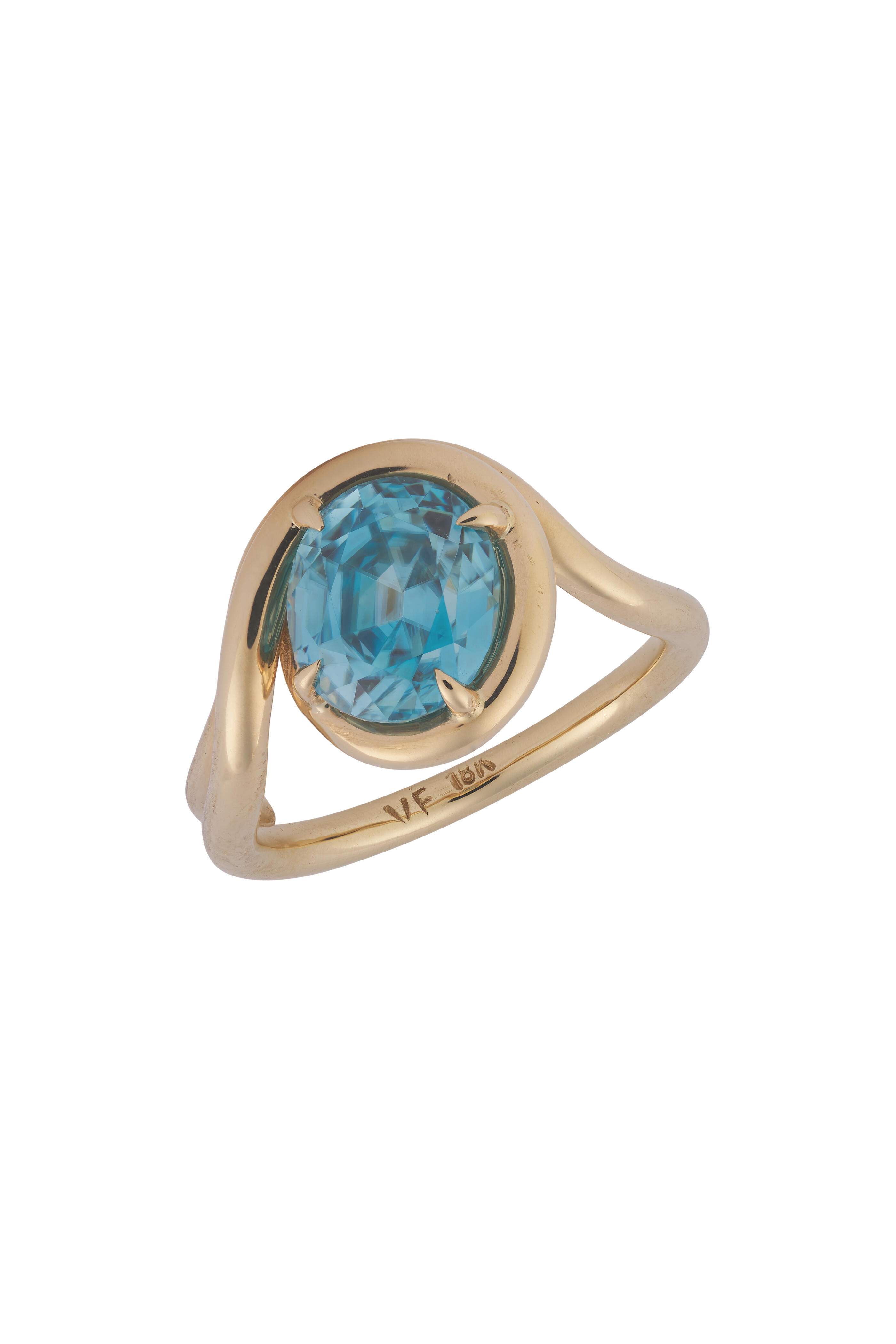 Vanessa - Oval Blue Zircon Ring