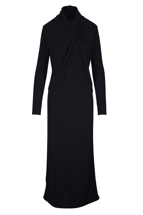 Johanna Ortiz Celestial Silence Black Knit Cotton Dress