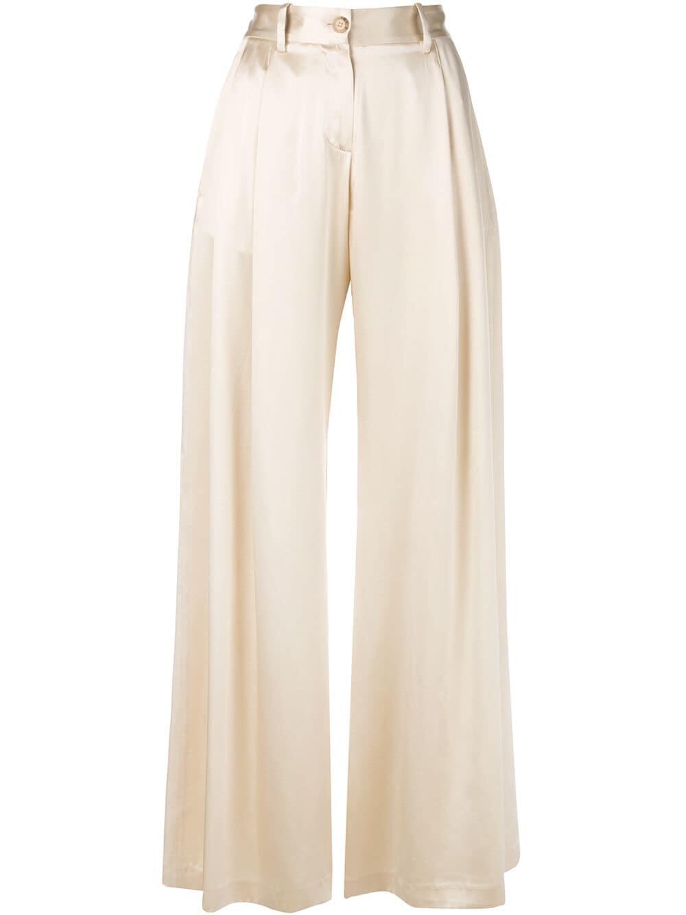 Nili Lotan - Brixton Dune Satin Wide Leg pant