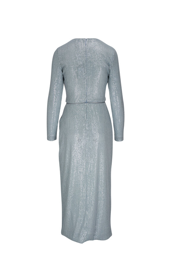 Giorgio Armani - Silver Blue Reverse Paillette Knit Dress