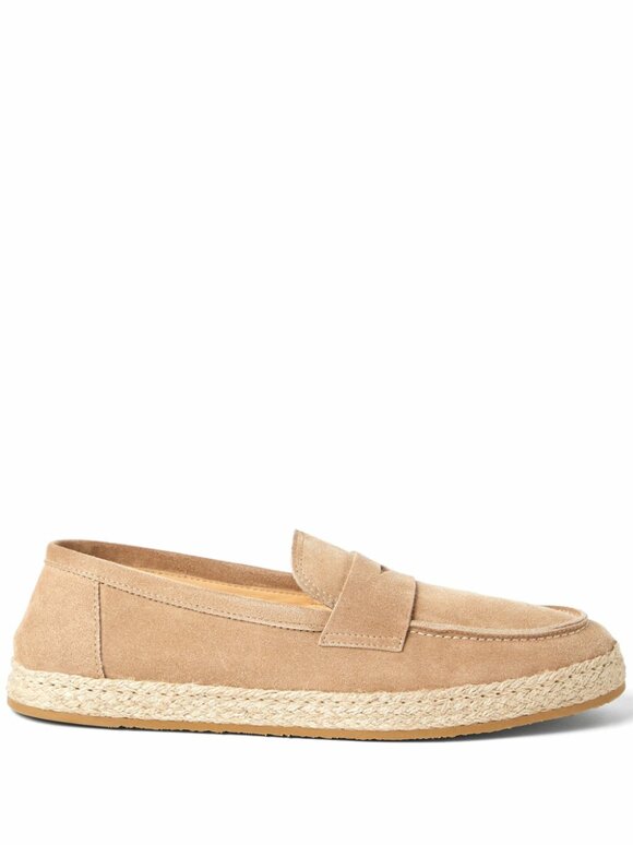 Brunello Cucinelli - Noisette Beige Suede Penny Loafer