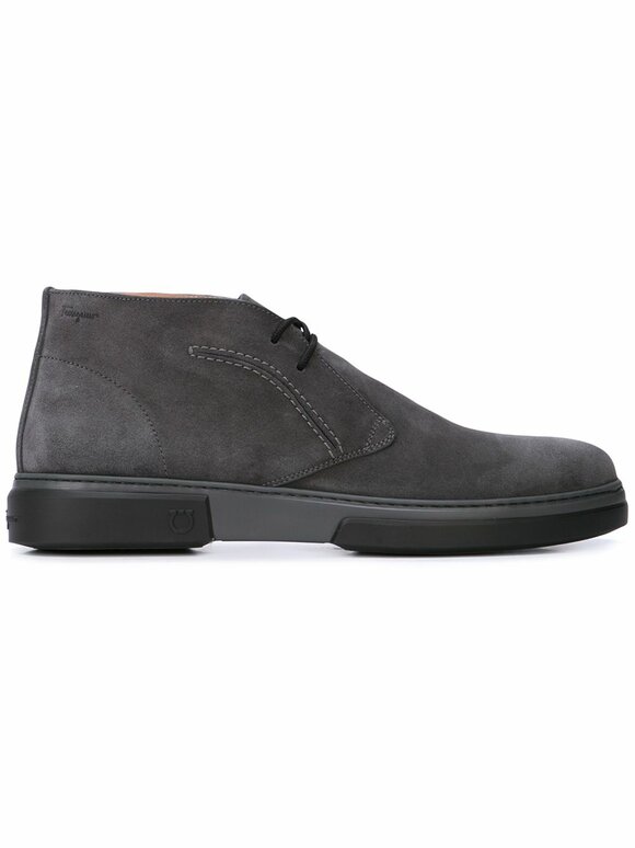 Ferragamo - Alder Charcoal Gray Suede Chukka Boot