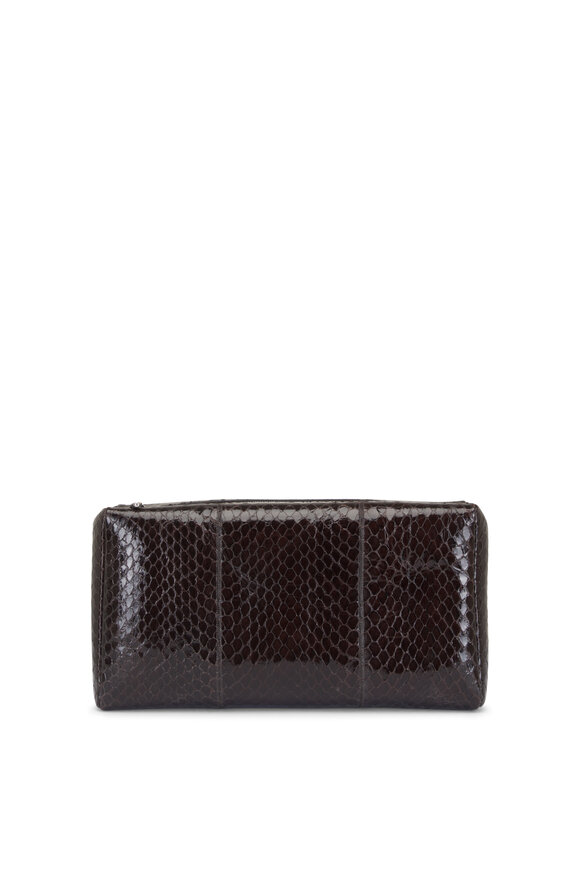 The Row Dark Brown Squared Compact Clutch Bag